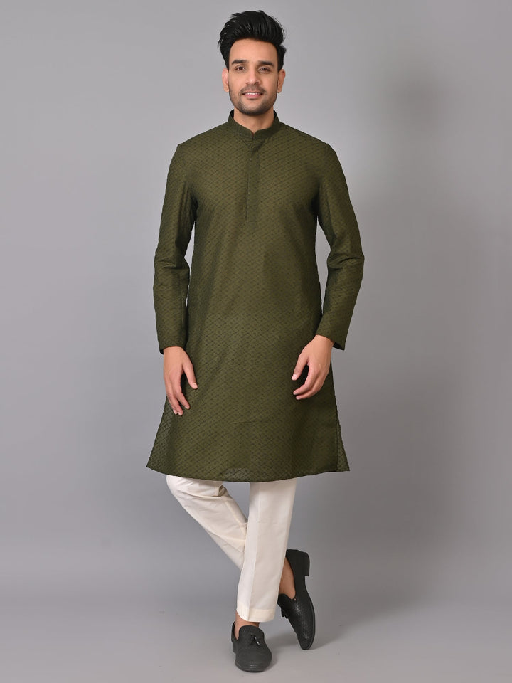 Chikan Green Kurta Set