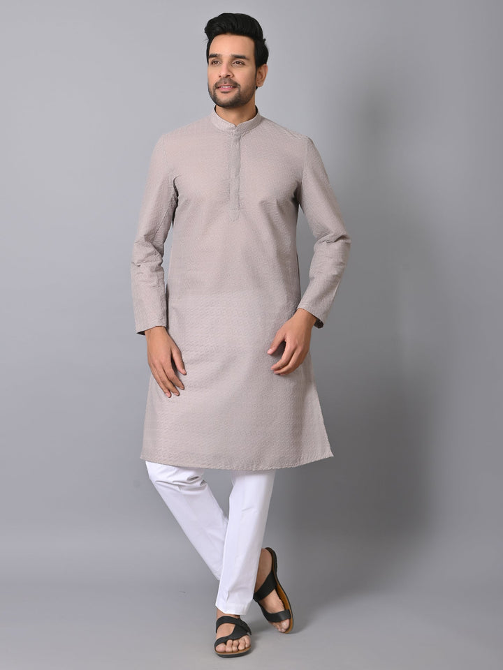 Geometric Grey Kurta Set