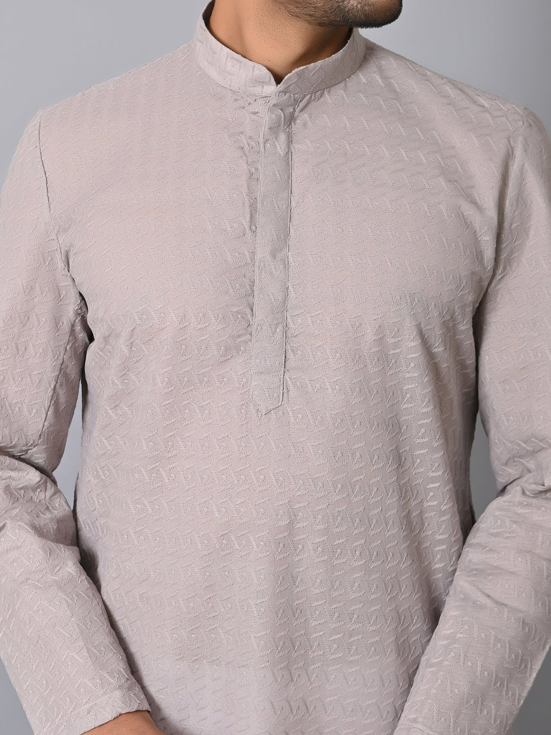 Geometric Grey Kurta Set