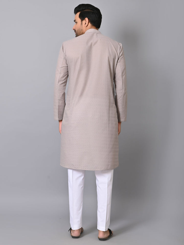 Geometric Grey Kurta Set