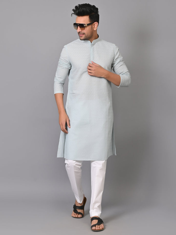 Chikan Grey Kurta Set