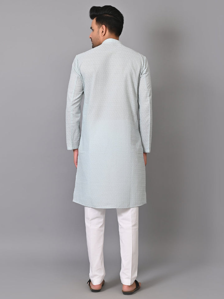 Chikan Grey Kurta Set