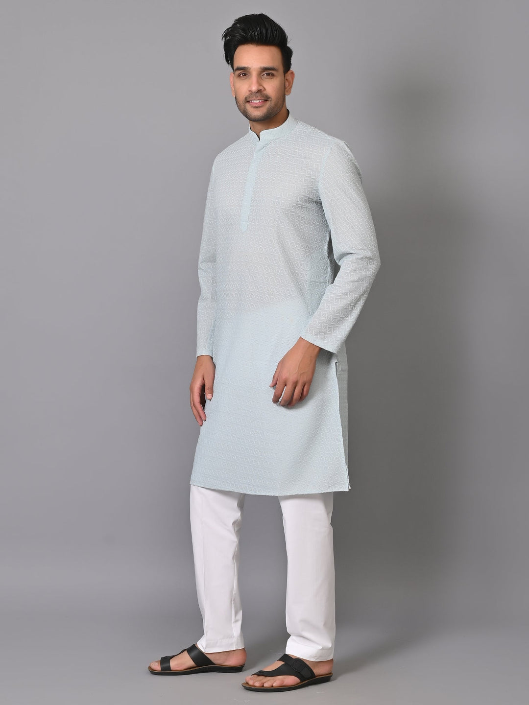 Chikan Grey Kurta Set