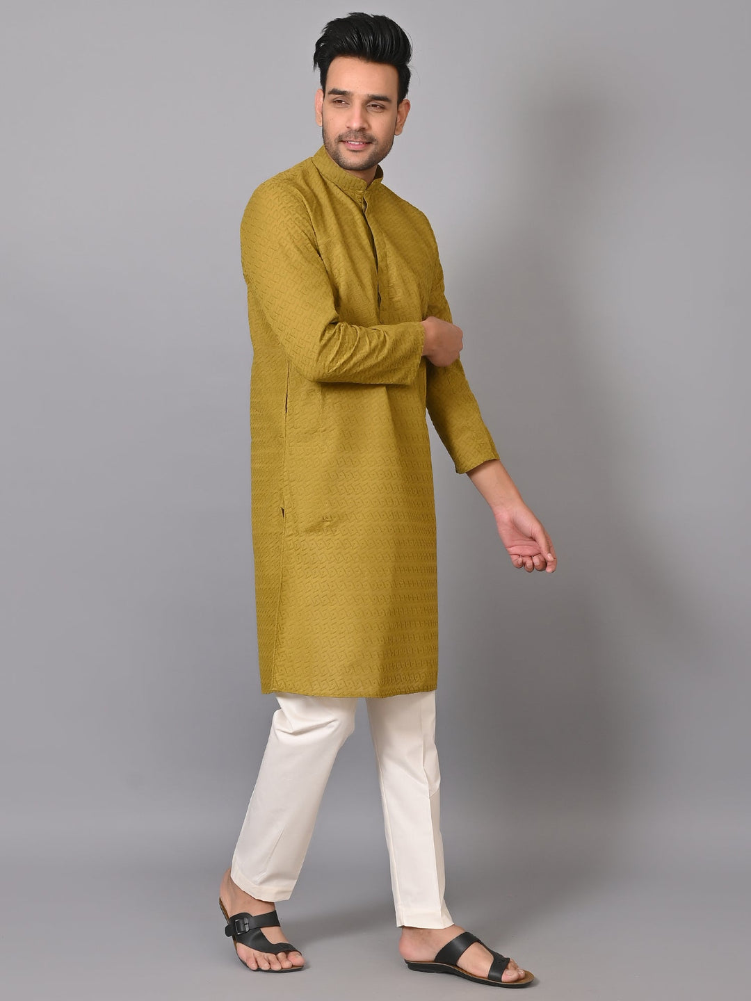 Chikan Green Kurta Set