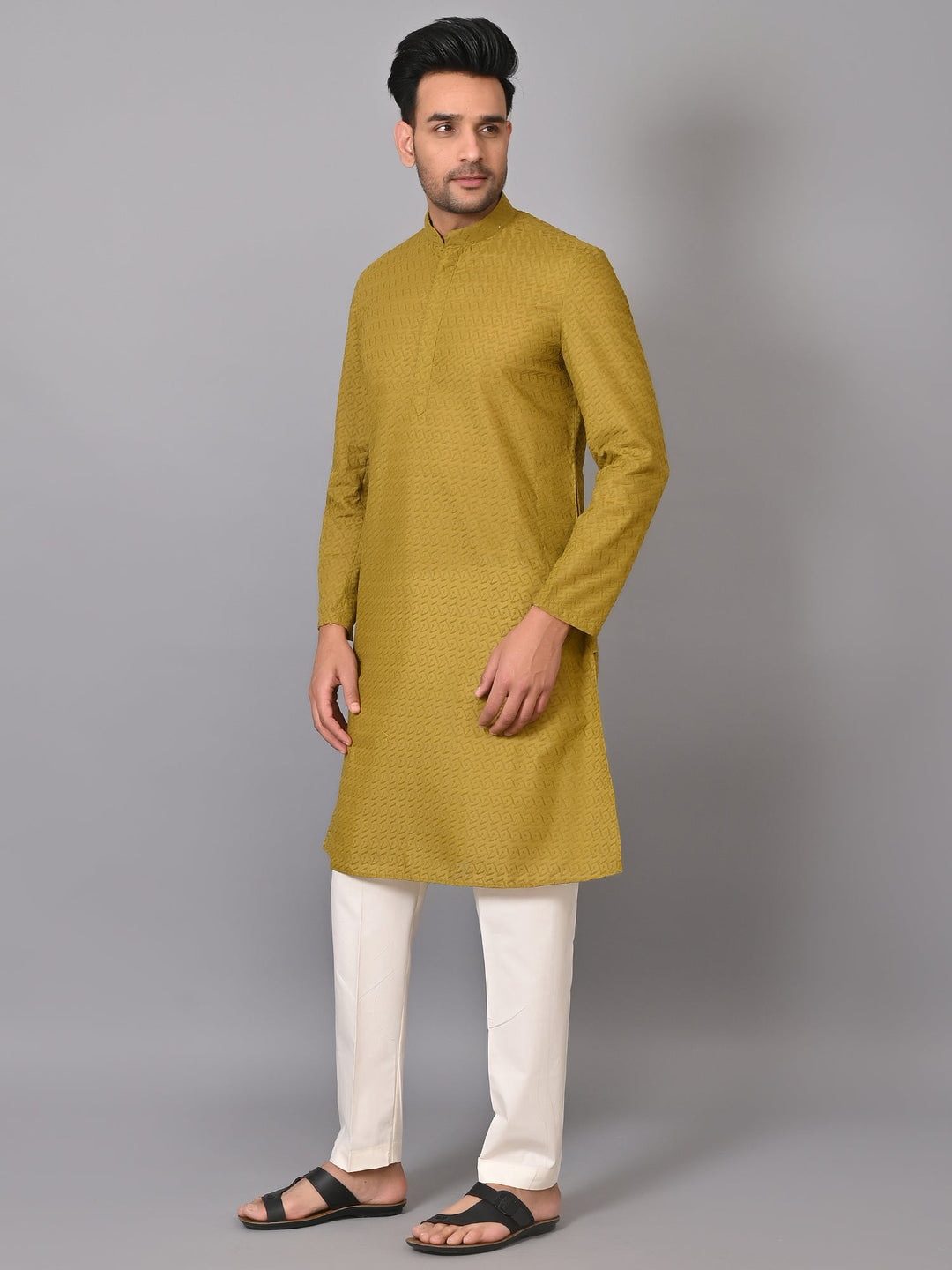 Chikan Green Kurta Set