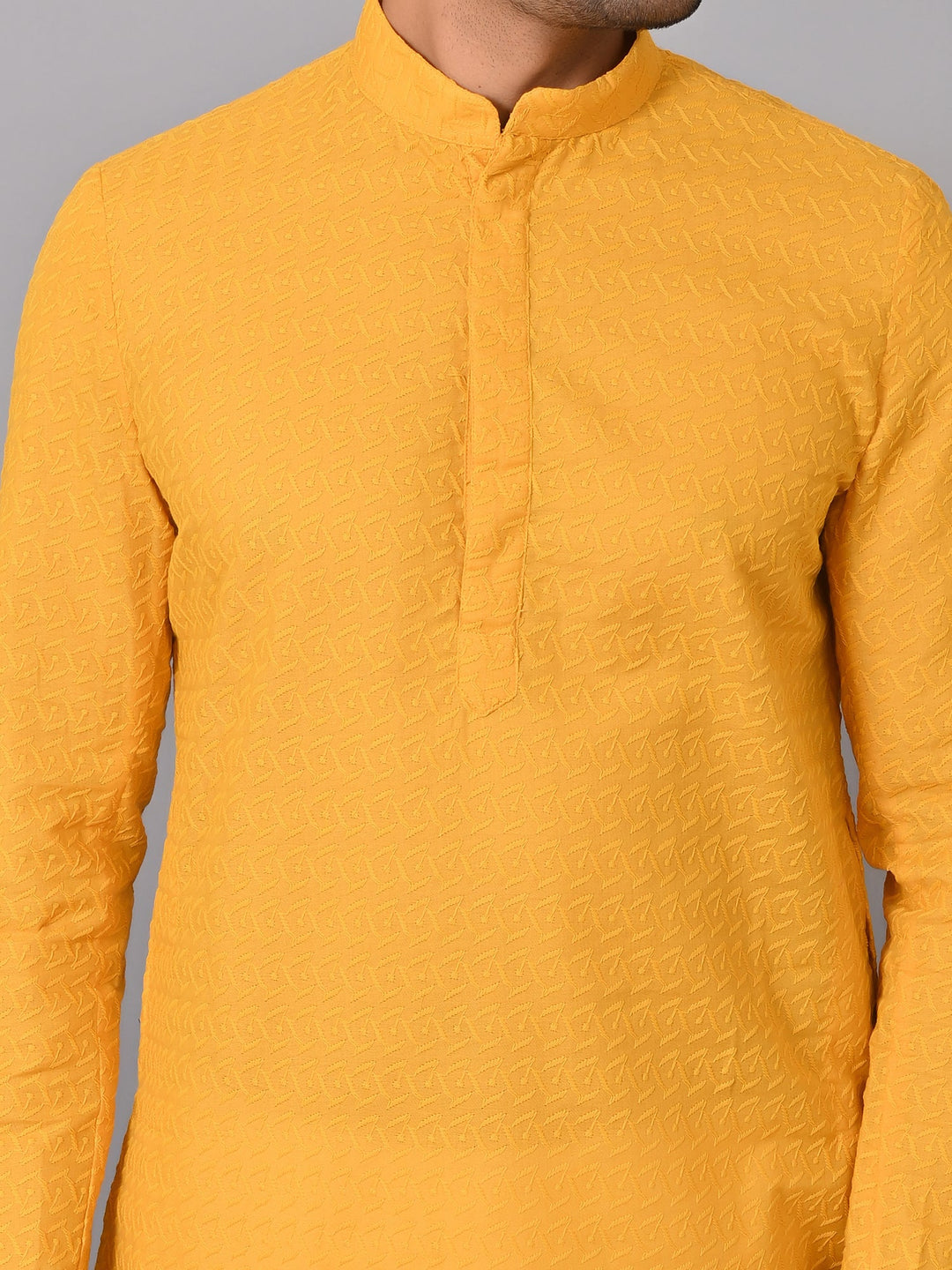 Chikan Yellow Kurta Set