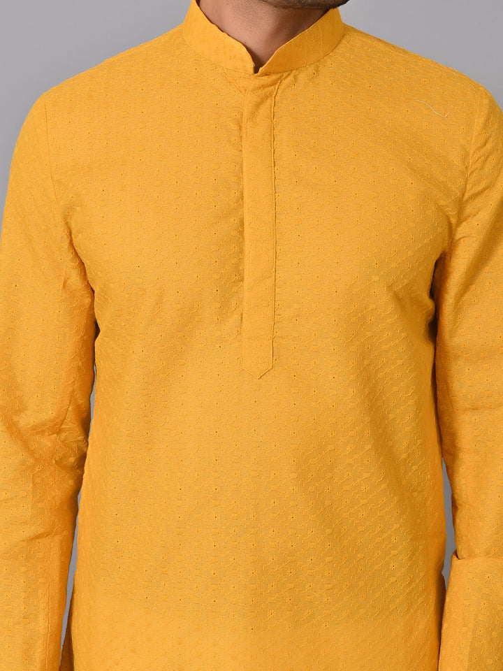 Chikan Mustard Kurta Set