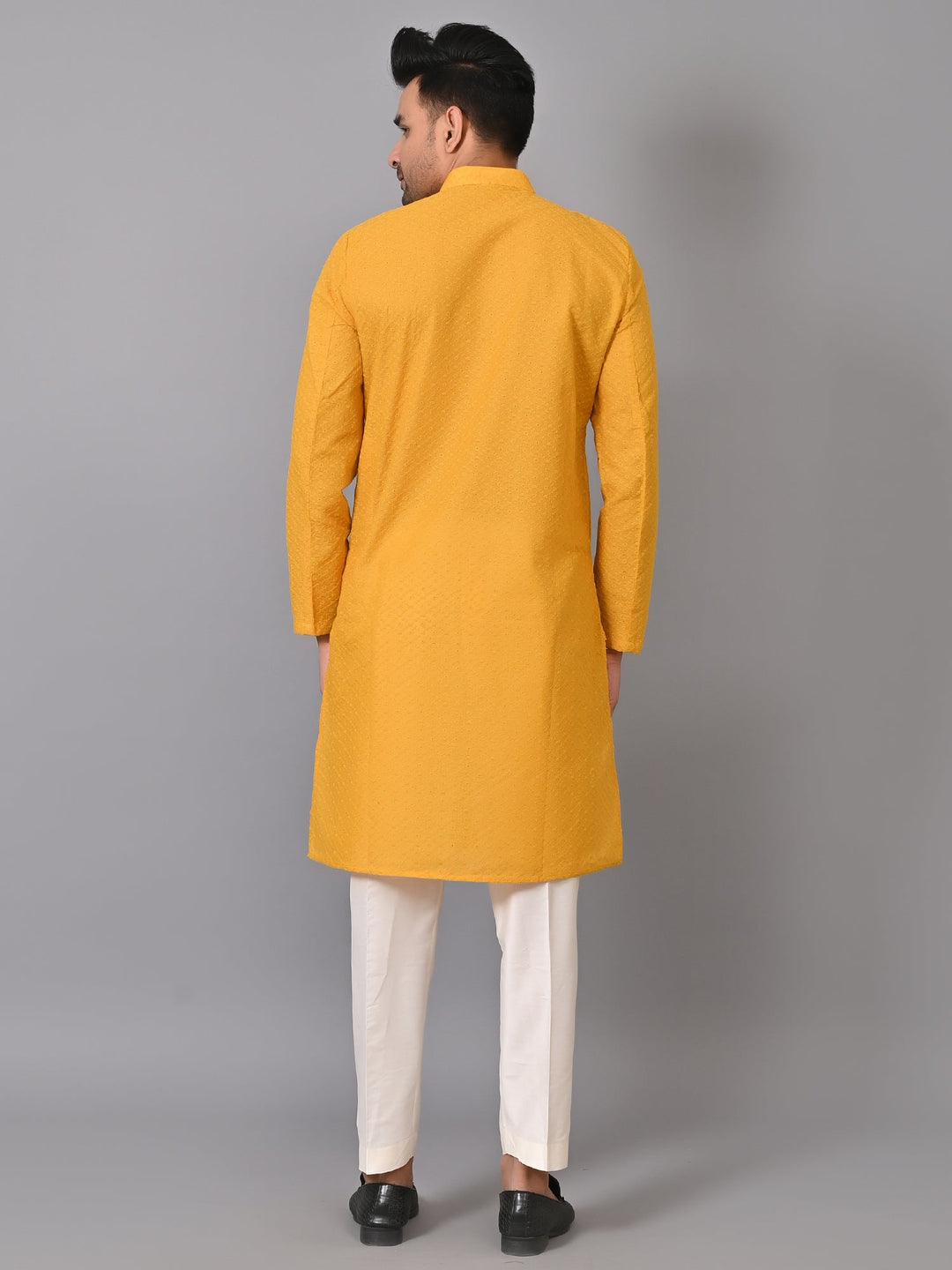 Chikan Mustard Kurta Set