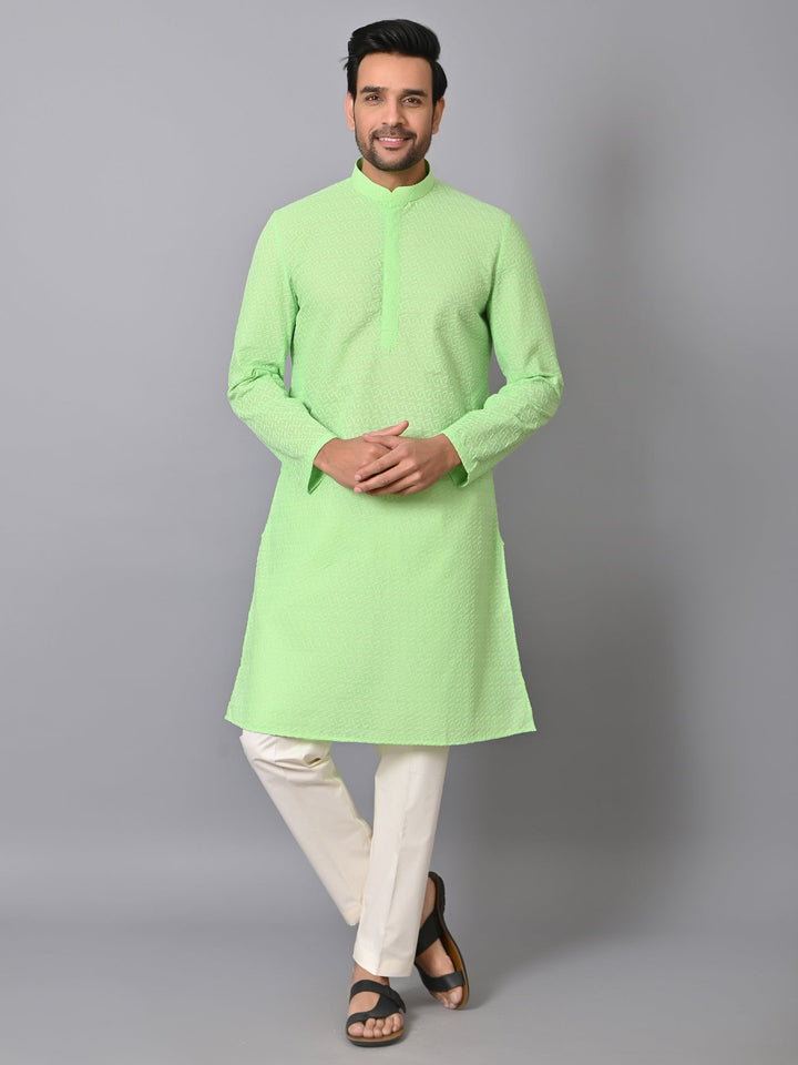 Geometric Green Kurta Set