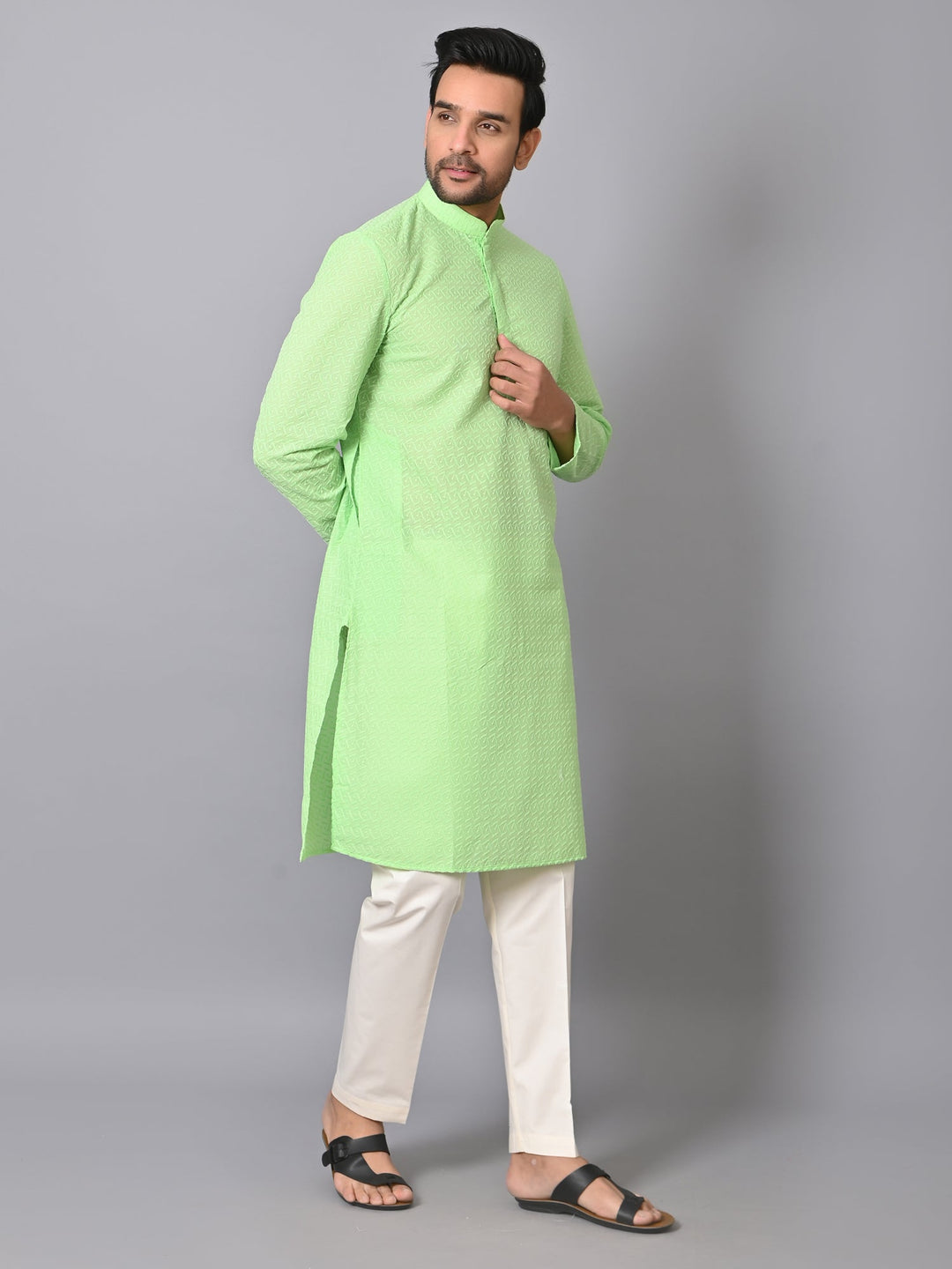 Geometric Green Kurta Set