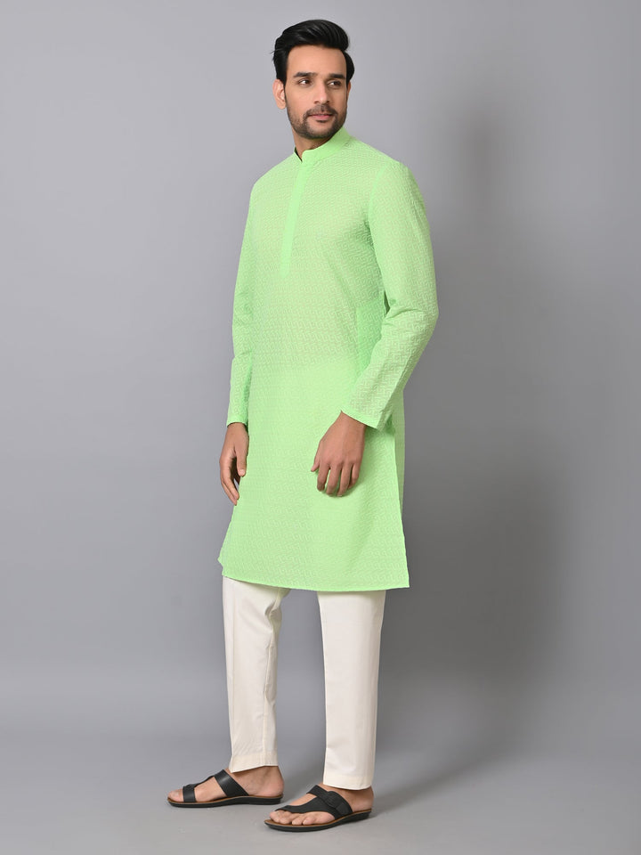 Geometric Green Kurta Set