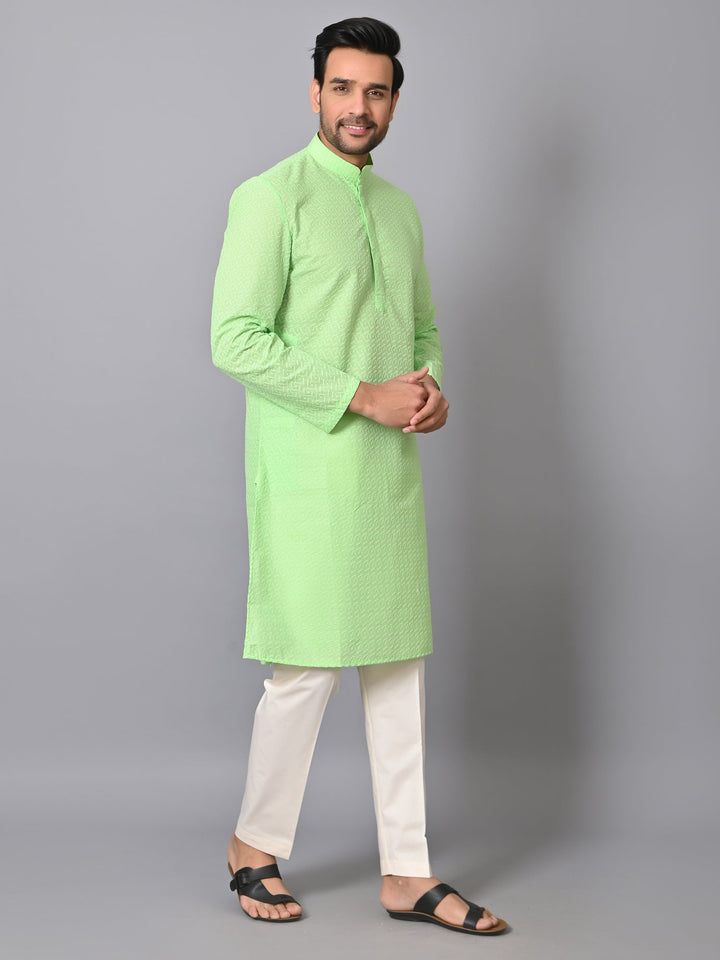 Geometric Green Kurta Set