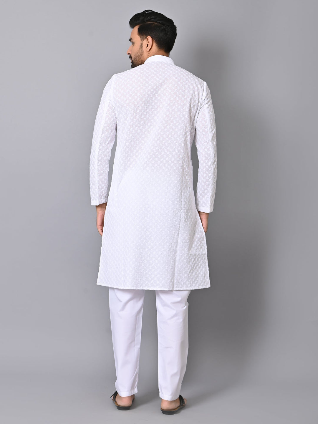 Chikan White Kurta Set