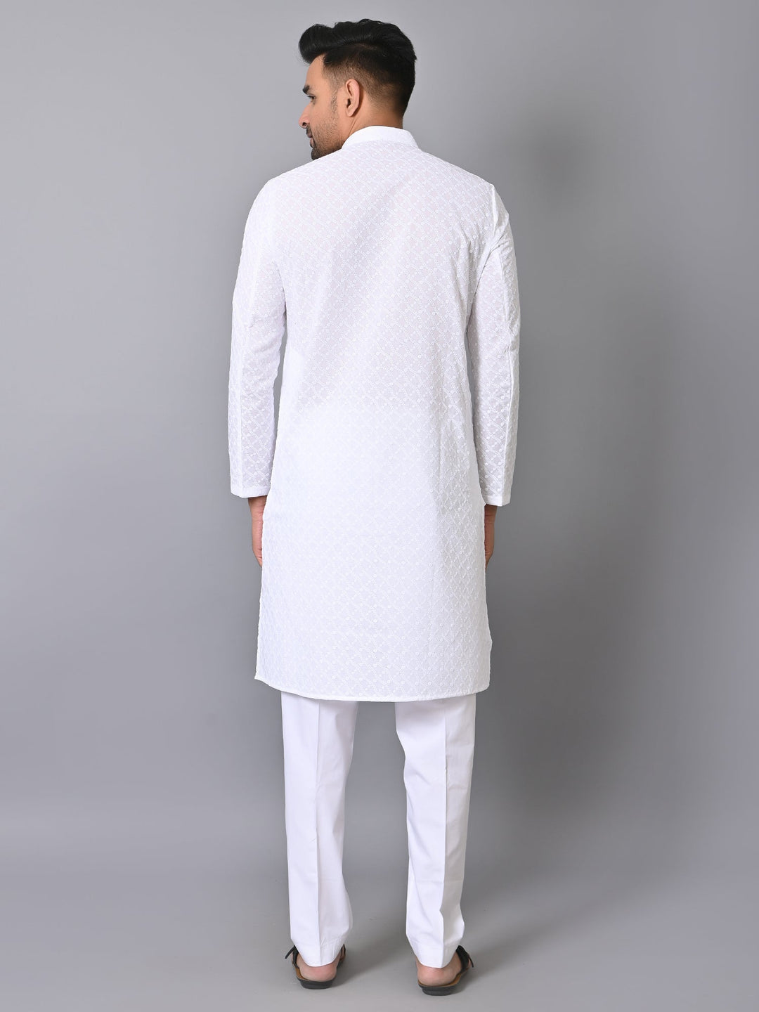 Chikan White Kurta Set