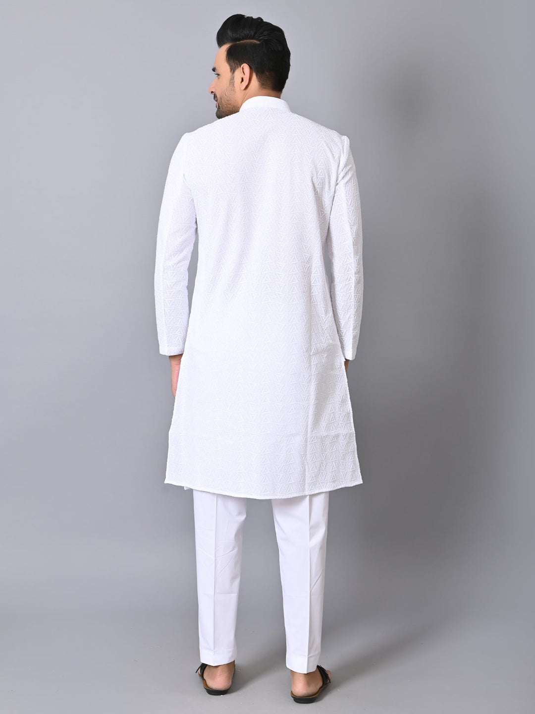 Chikan White Kurta Set