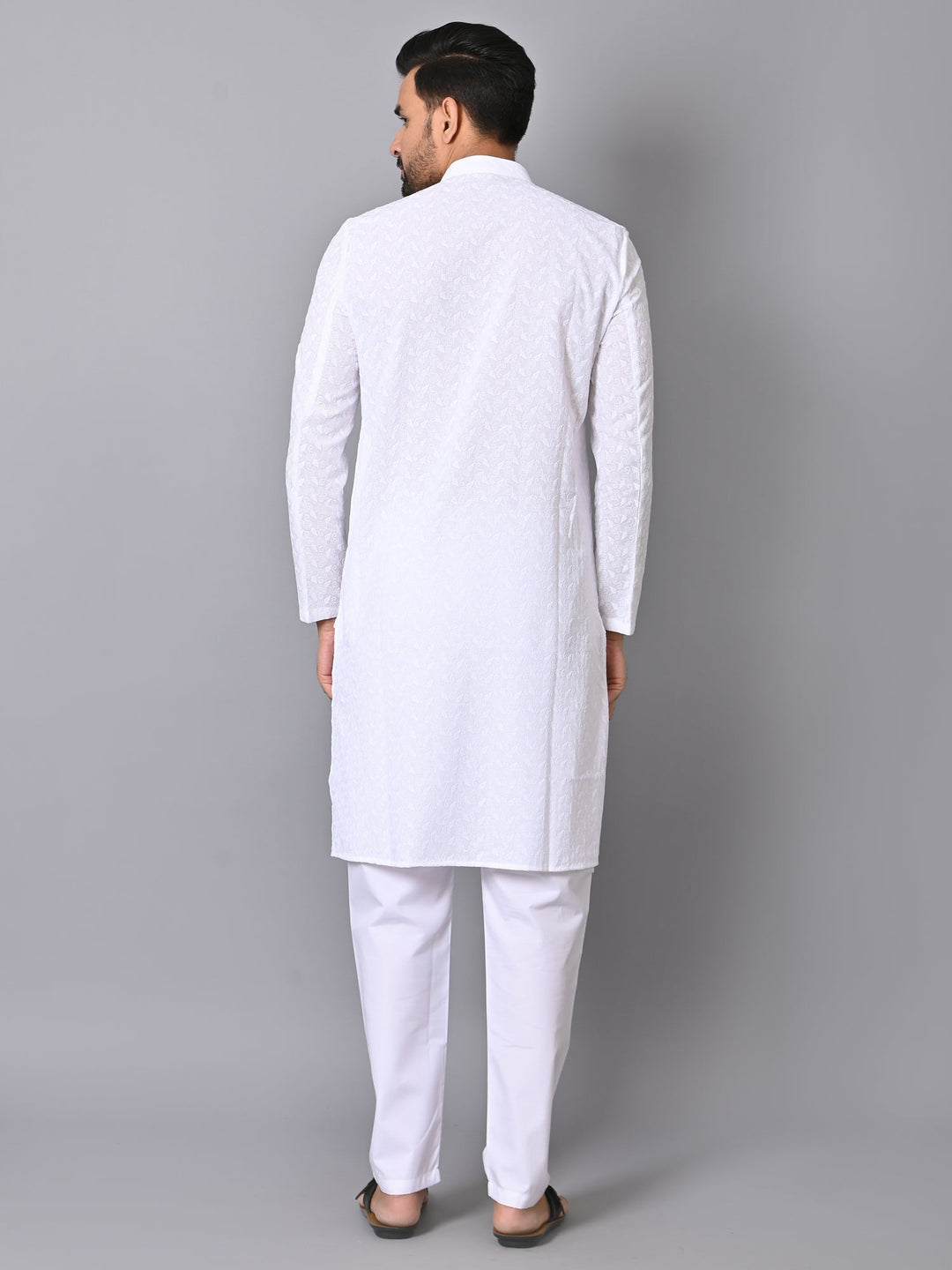 Chikan White Kurta Set