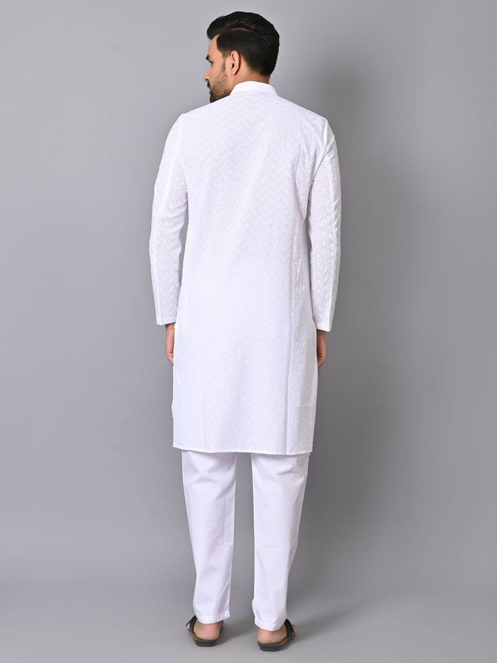 Chikan White Kurta Set