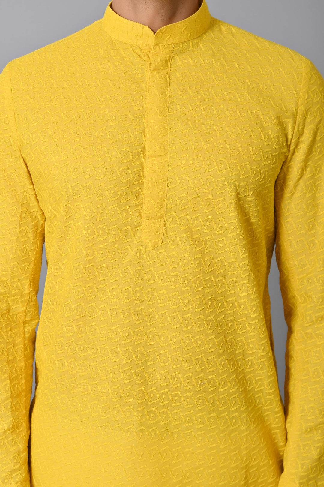 Chikan Yellow Kurta Set