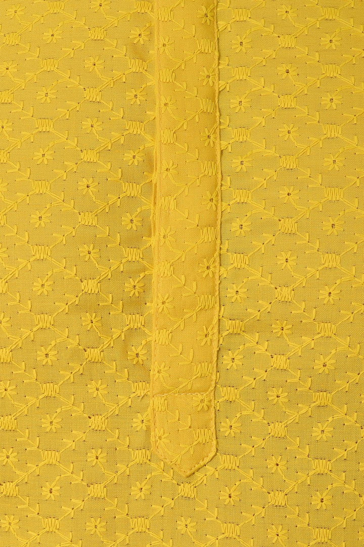 Chikan Yellow Kurta Set