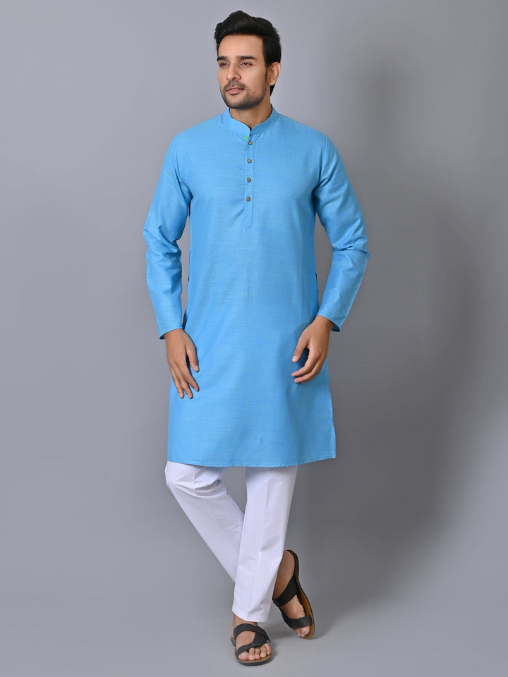 Solid Turquoise Blue Kurta Set
