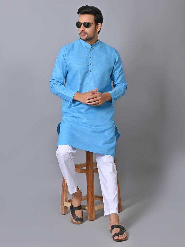 Solid Turquoise Blue Kurta Set