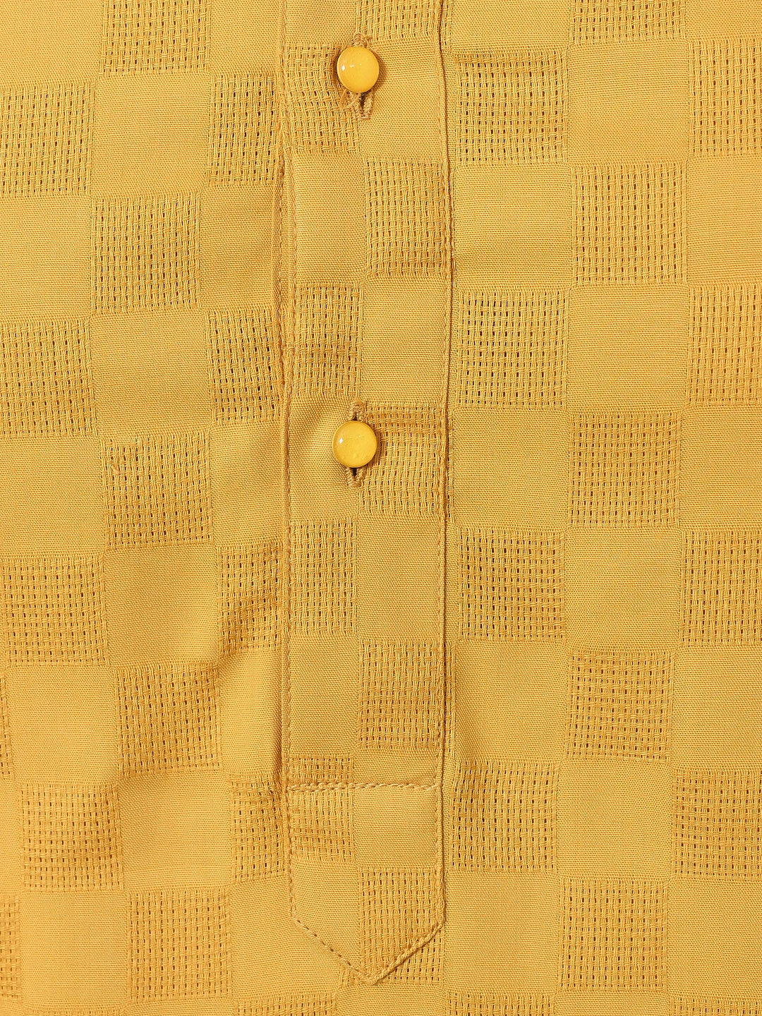 Checked Yellow Kurta Set