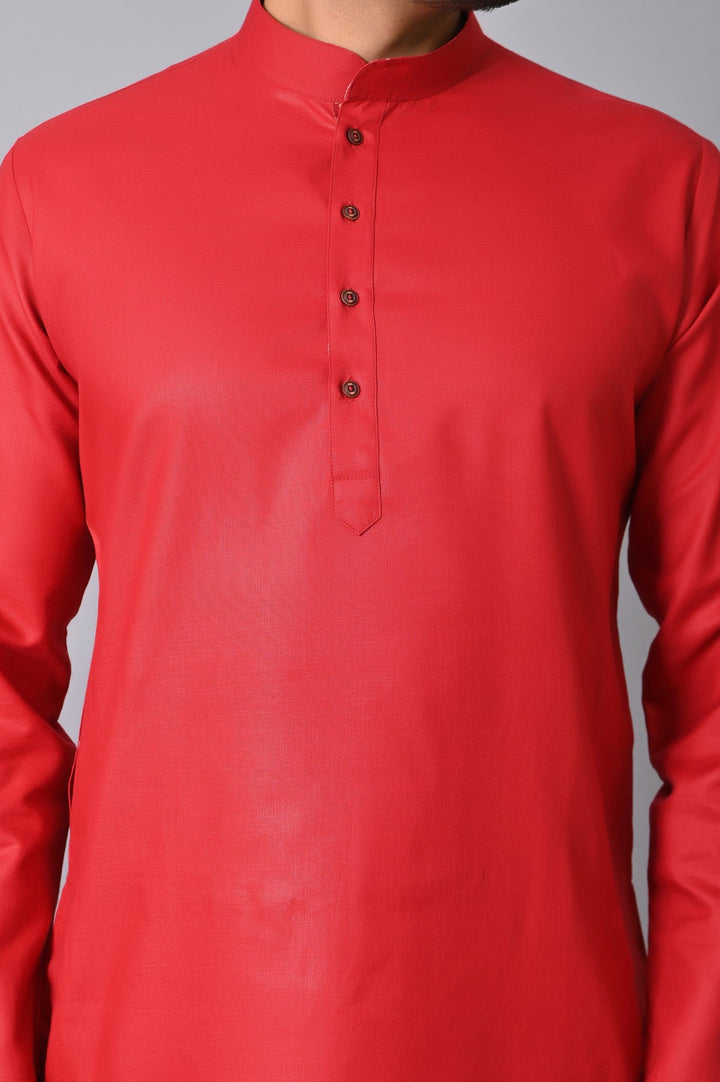 Solid Red Kurta Set