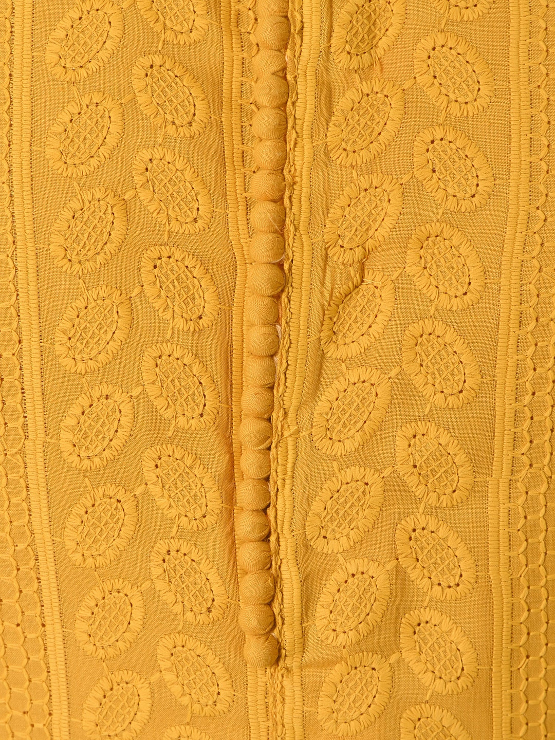 Chikan Yellow Kurta Set