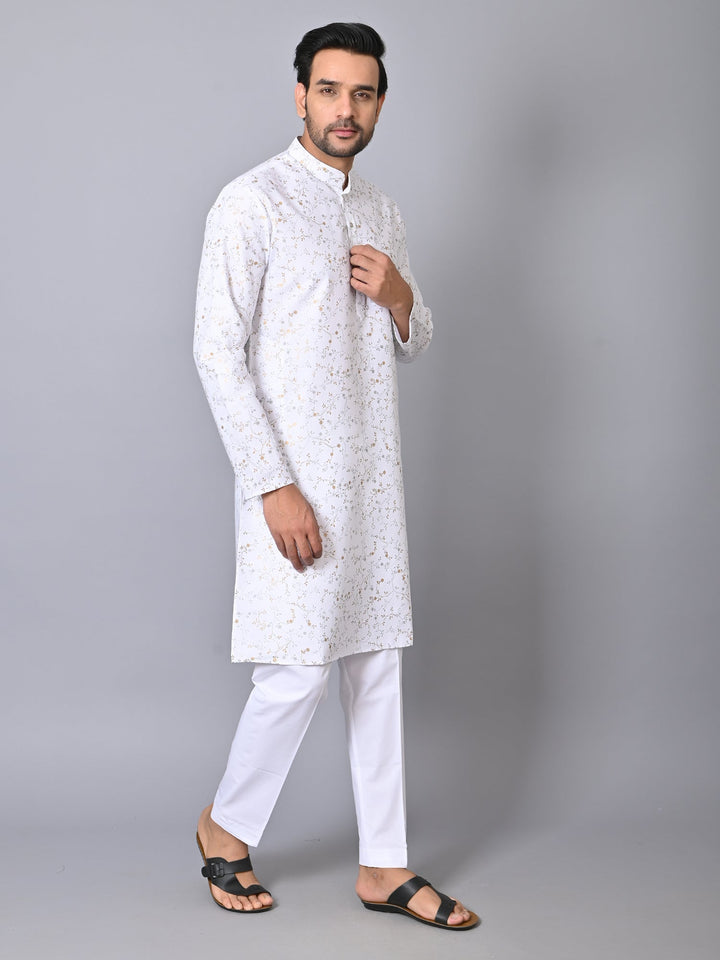 Floral White Kurta Set