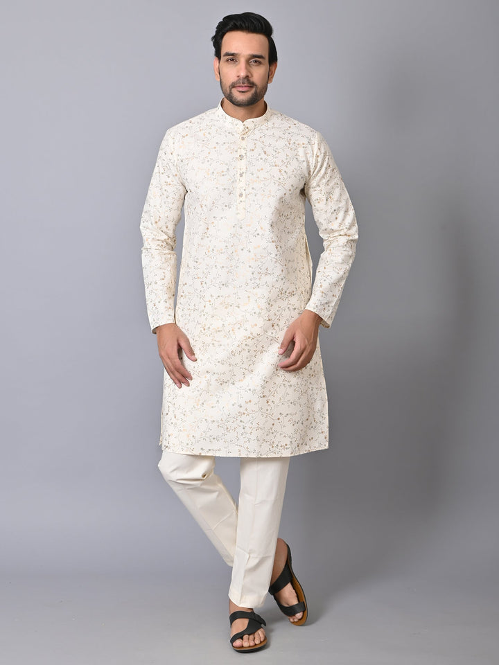 Floral Cream Kurta Set