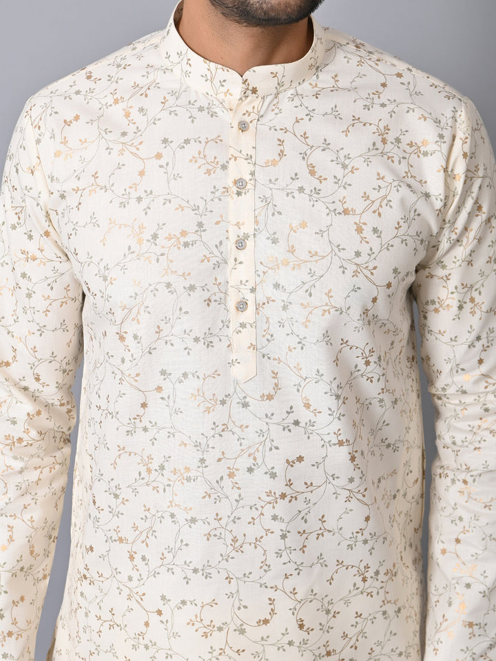 Floral Cream Kurta Set