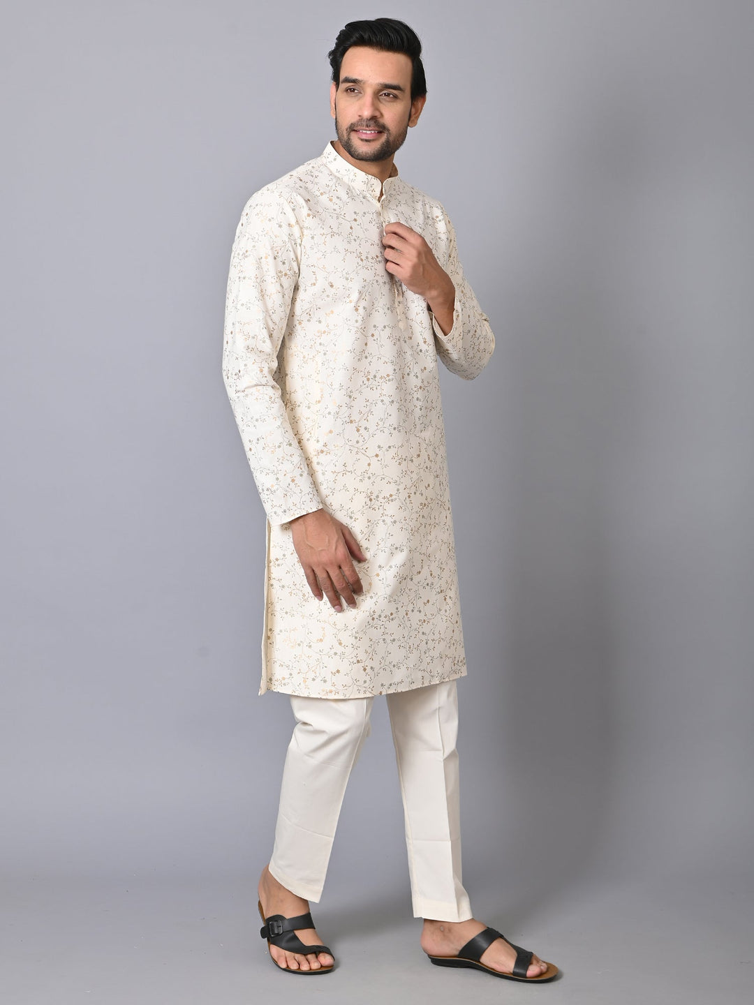 Floral Cream Kurta Set