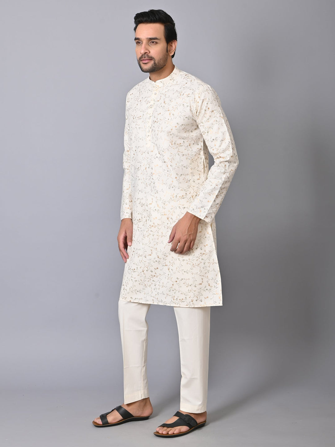 Floral Cream Kurta Set