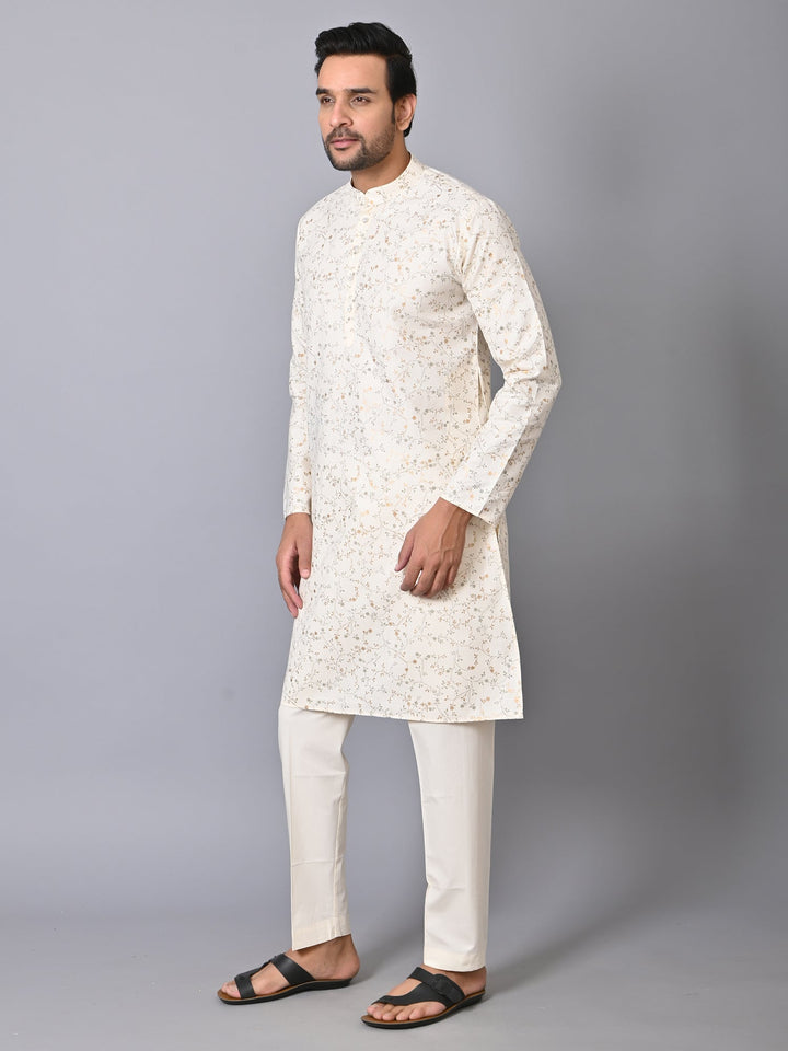 Floral Cream Kurta Set