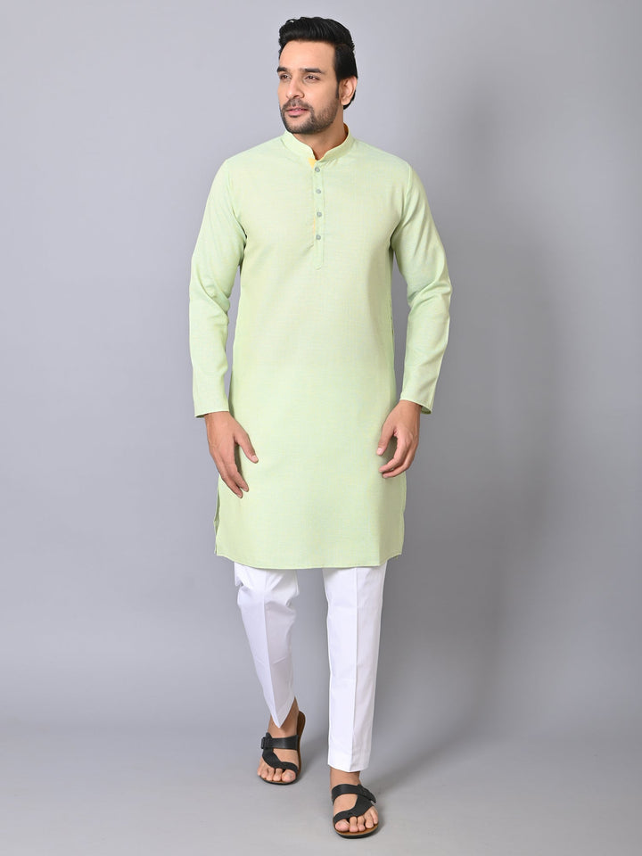 Textured Green Kurta Set