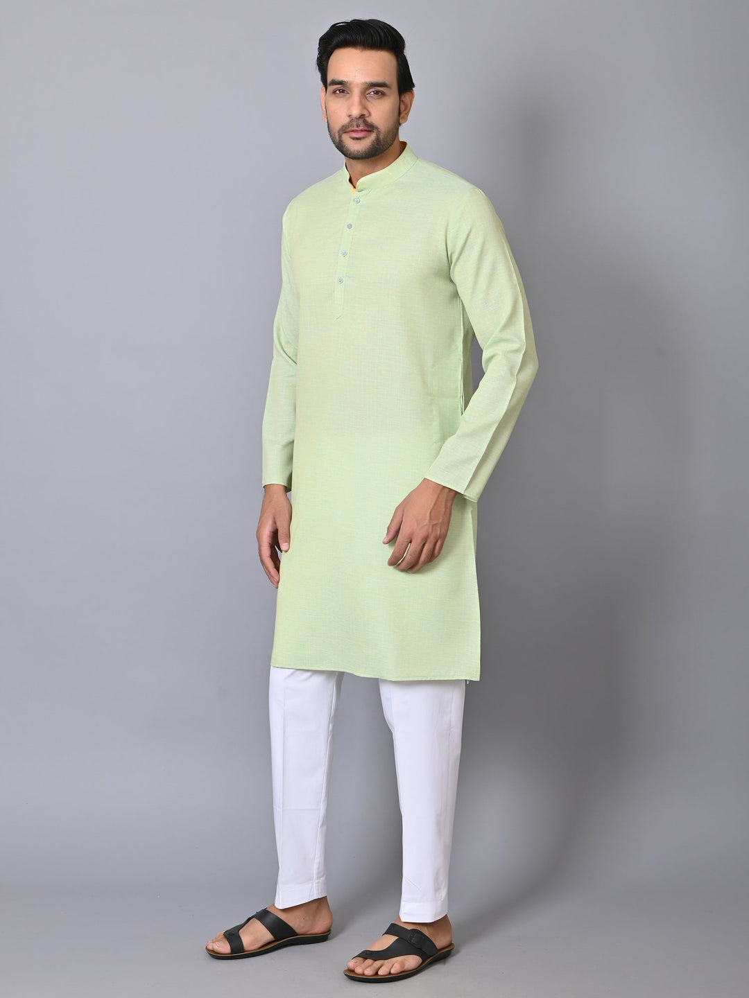 Textured Green Kurta Set