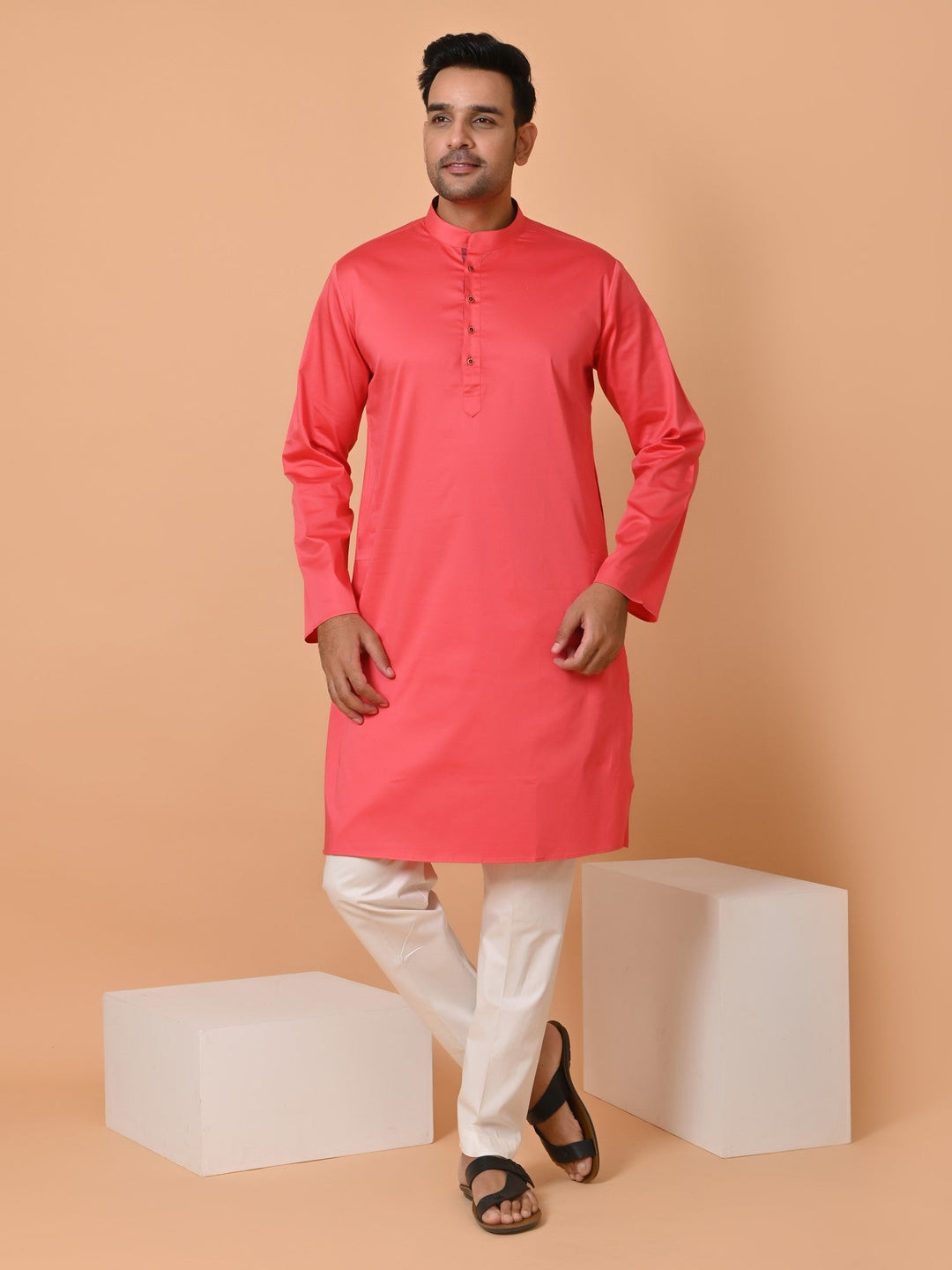 Solid Pink Kurta Set