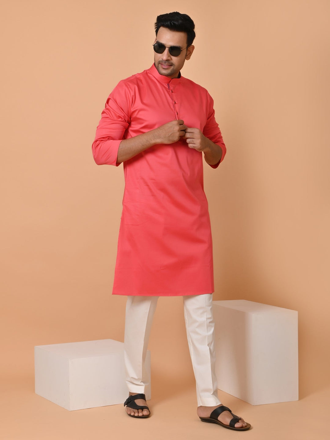 Solid Pink Kurta Set