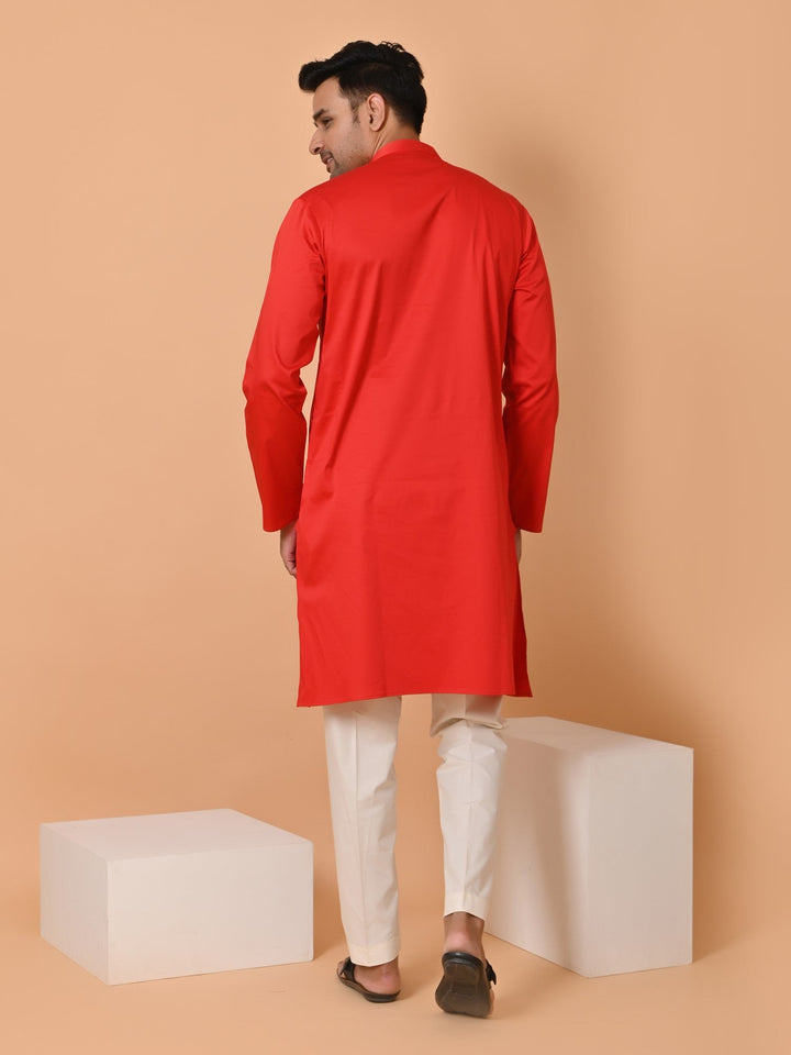 Solid Red Kurta Set