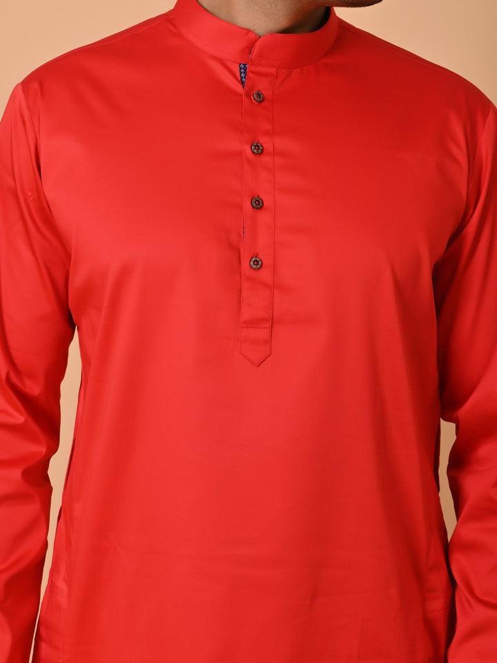 Solid Red Kurta Set