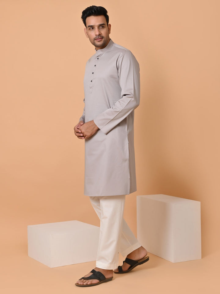 Solid Grey Kurta Set