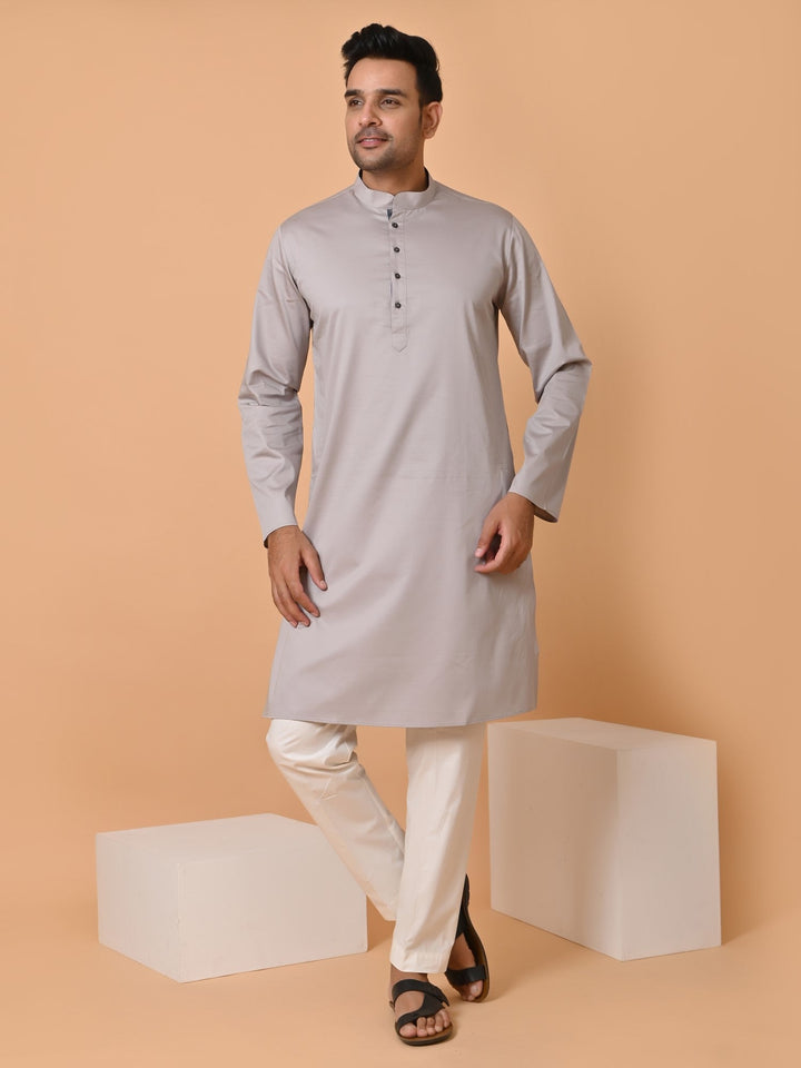 Solid Grey Kurta Set