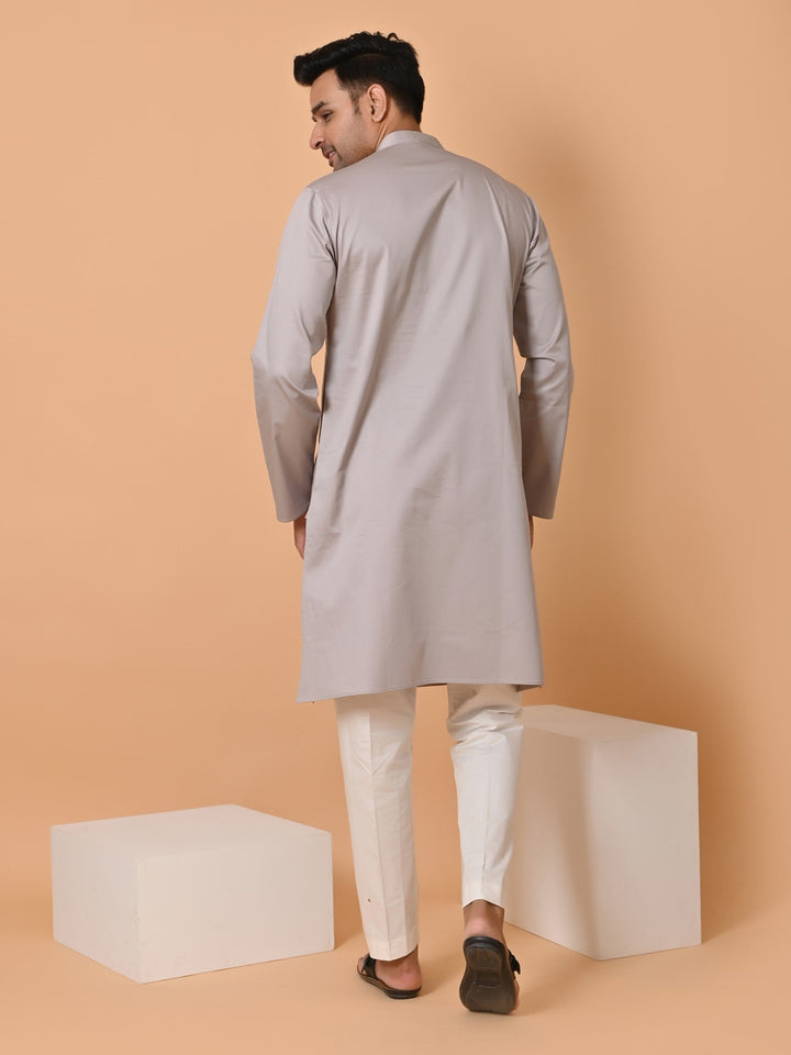 Solid Grey Kurta Set