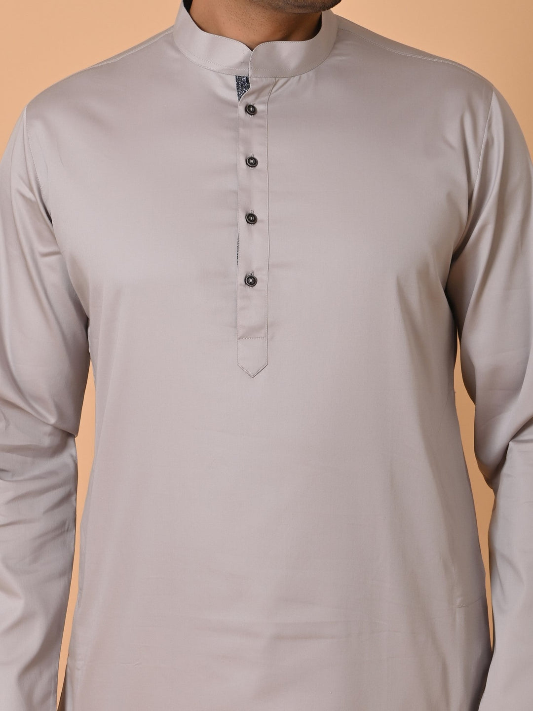 Solid Grey Kurta Set