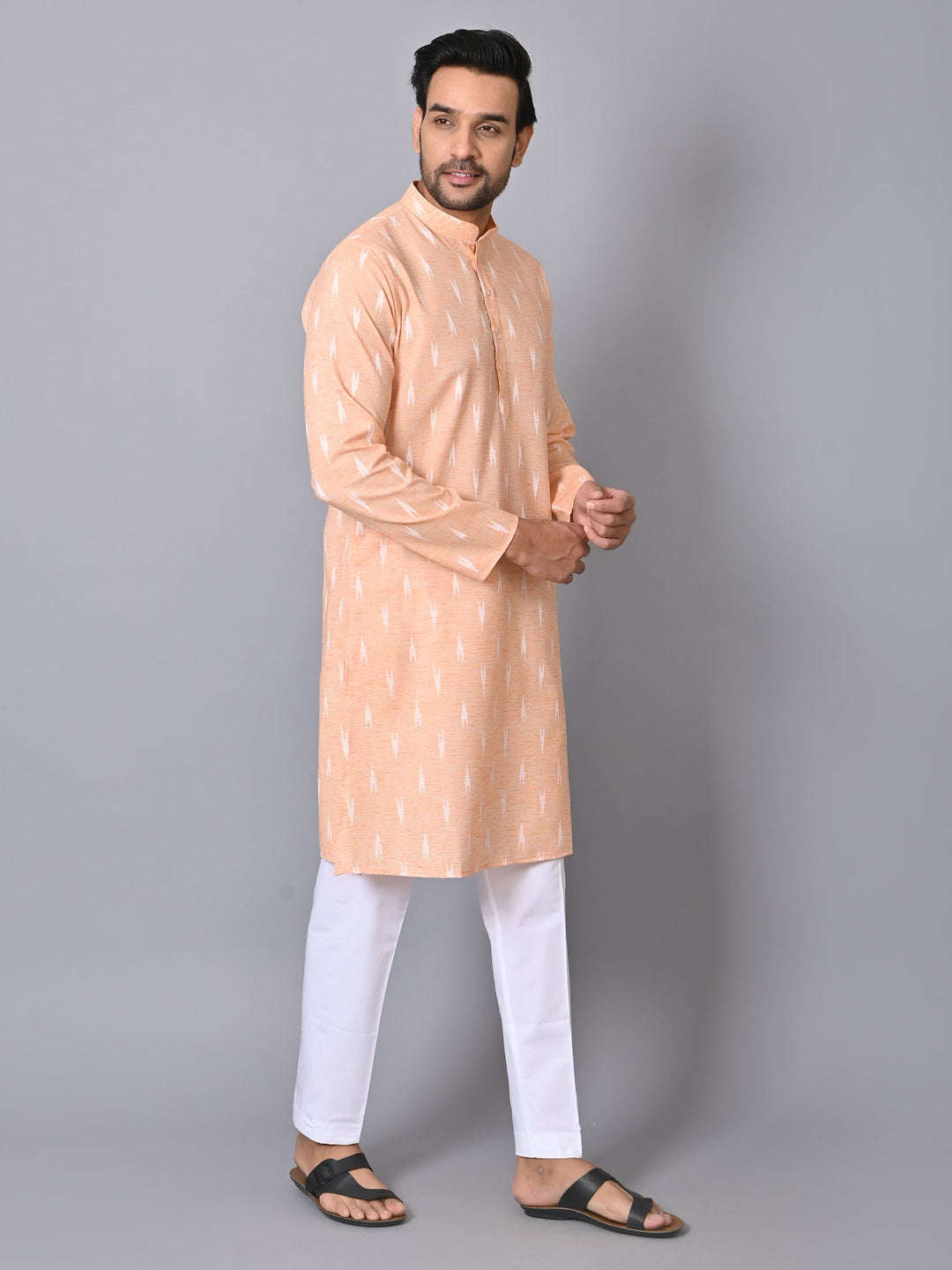 Geometric Orange Kurta Set