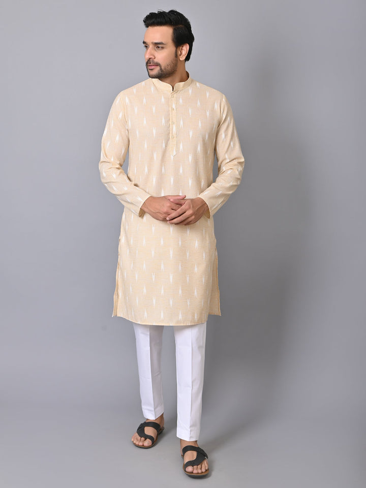 Geometric Beige Kurta Set