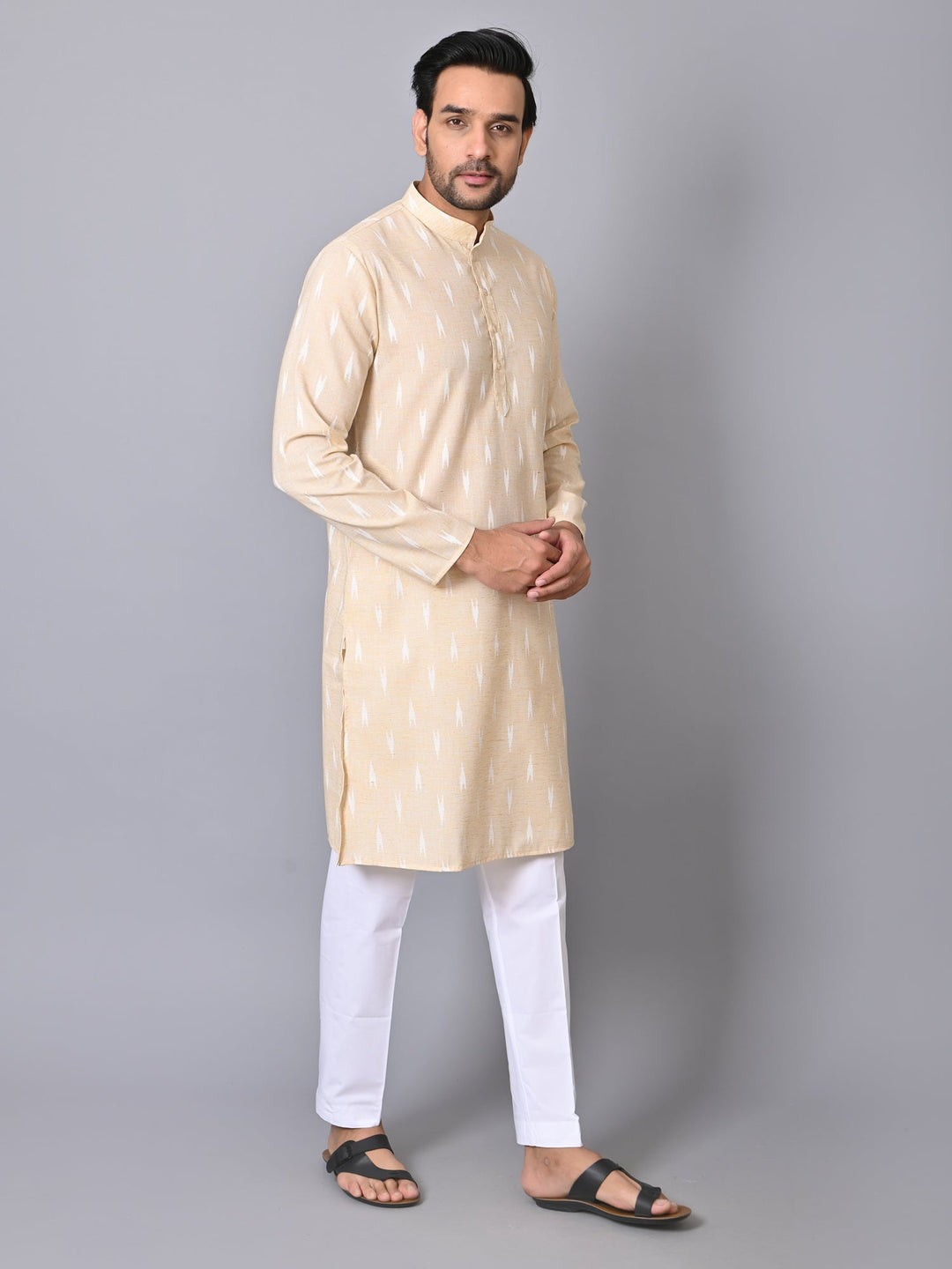 Geometric Beige Kurta Set