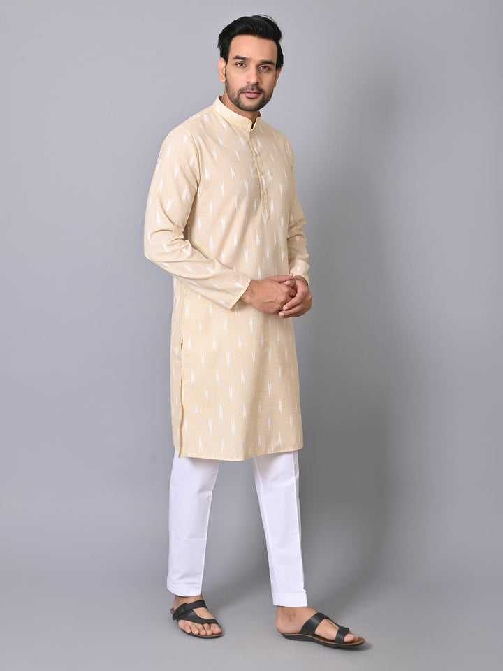 Geometric Beige Kurta Set