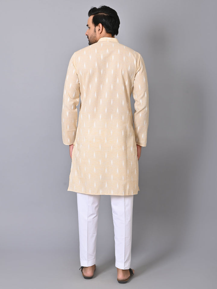 Geometric Beige Kurta Set