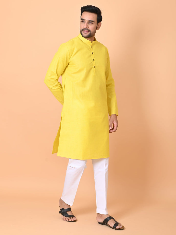 Solid Yellow Kurta Set